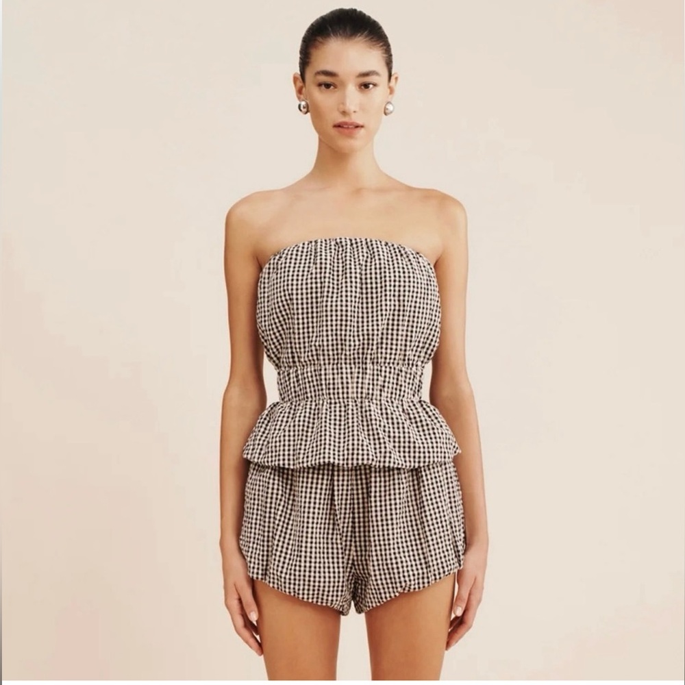Sold out Posse Aurelia short in gingham black/cream